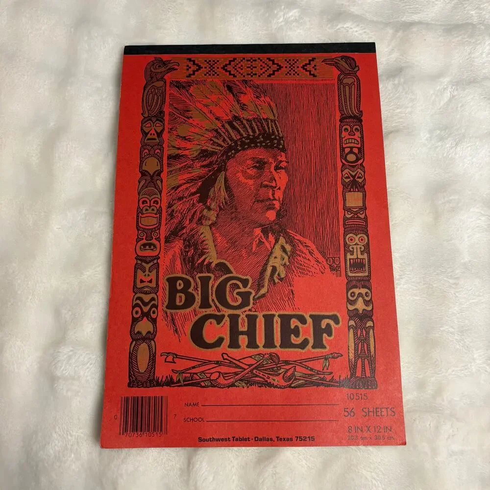 Vintage Partial Used Big Chief Writing Tablet Notebook Headdress